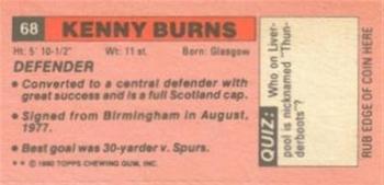 1980-81 Topps Footballer (Pink Back) - Singles #68 Kenny Burns Back