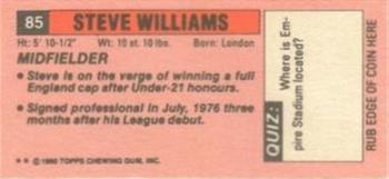 1980-81 Topps Footballer (Pink Back) - Singles #85 Steve Williams Back