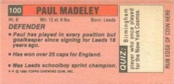 1980-81 Topps Footballer (Pink Back) - Singles #100 Paul Madeley Back