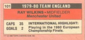 1980-81 Topps Footballer (Pink Back) - Singles #101 Ray Wilkins Back
