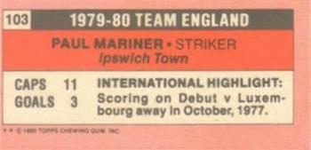 1980-81 Topps Footballer (Pink Back) - Singles #103 Paul Mariner Back
