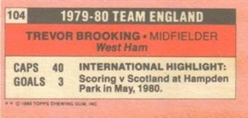 1980-81 Topps Footballer (Pink Back) - Singles #104 Trevor Brooking Back