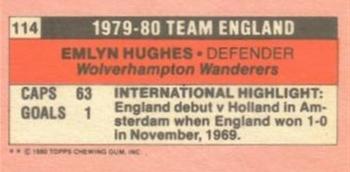 1980-81 Topps Footballer (Pink Back) - Singles #114 Emlyn Hughes Back