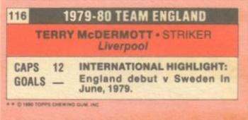 1980-81 Topps Footballer (Pink Back) - Singles #116 Terry McDermott Back