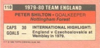 1980-81 Topps Footballer (Pink Back) - Singles #118 Peter Shilton Back