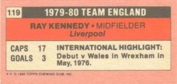 1980-81 Topps Footballer (Pink Back) - Singles #119 Ray Kennedy Back