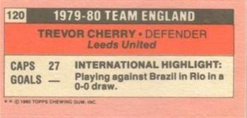 1980-81 Topps Footballer (Pink Back) - Singles #120 Trevor Cherry Back