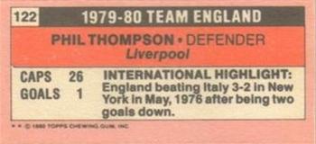 1980-81 Topps Footballer (Pink Back) - Singles #122 Phil Thompson Back