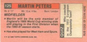 1980-81 Topps Footballer (Pink Back) - Singles #125 Martin Peters Back