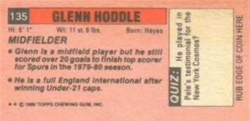 1980-81 Topps Footballer (Pink Back) - Singles #135 Glenn Hoddle Back