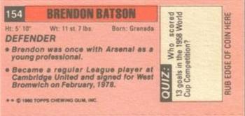 1980-81 Topps Footballer (Pink Back) - Singles #154 Brendon Batson Back