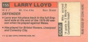 1980-81 Topps Footballer (Pink Back) - Singles #155 Larry Lloyd Back