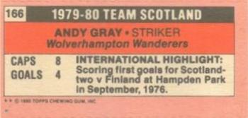 1980-81 Topps Footballer (Pink Back) - Singles #166 Andy Gray Back