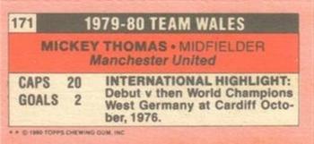 1980-81 Topps Footballer (Pink Back) - Singles #171 Mickey Thomas Back