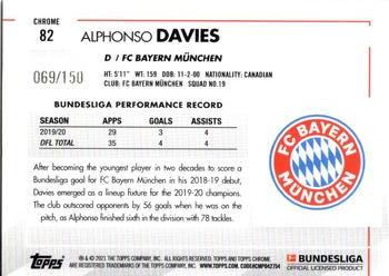 2020-21 Topps Chrome Bundesliga - Blue Wave #82 Alphonso Davies Back