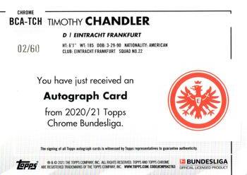 2020-21 Topps Chrome Bundesliga - Chrome Autographs Gold #BCA-TCH Timothy Chandler Back