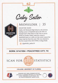 2021 Parkside NWSL Premier Edition - Foil #62 Gabby Seiler Back