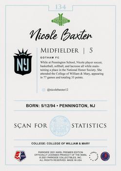 2021 Parkside NWSL Premier Edition - Foil #134 Nicole Baxter Back