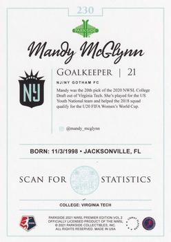 2021 Parkside NWSL Premier Edition - Foil #230 Mandy McGlynn Back