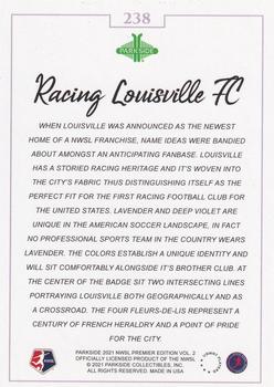 2021 Parkside NWSL Premier Edition - Foil #238 Racing Louisville FC Crest Back