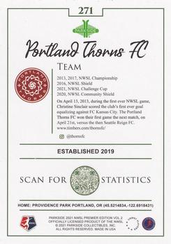2021 Parkside NWSL Premier Edition - Foil #271 Thorns Team Card Back