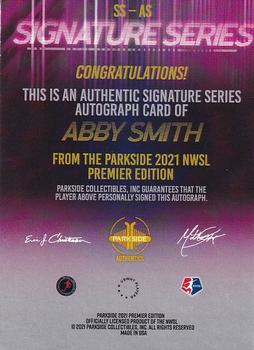 2021 Parkside NWSL Premier Edition - Autographs Blue Ink #SS-AS Abby Smith Back