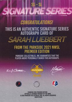 2021 Parkside NWSL Premier Edition - Autographs Blue Ink #SS-SL Sarah Luebbert Back
