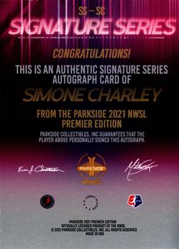 2021 Parkside NWSL Premier Edition - Autographs Blue Ink #SS-SCH Simone Charley Back