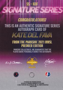 2021 Parkside NWSL Premier Edition - Autographs Blue Ink #SS-KF Kate Del Fava Back