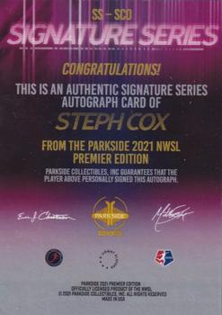 2021 Parkside NWSL Premier Edition - Autographs Purple Ink #SS-SCO Steph Cox Back