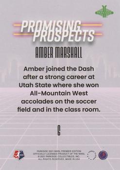 2021 Parkside NWSL Premier Edition - Promising Prospects Purple #6 Amber Marshall Back