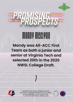 2021 Parkside NWSL Premier Edition - Promising Prospects Purple #7 Mandy McGlynn Back