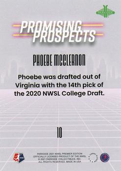 2021 Parkside NWSL Premier Edition - Promising Prospects Purple #10 Phoebe McClernon Back