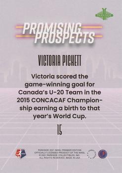 2021 Parkside NWSL Premier Edition - Promising Prospects Purple #15 Victoria Pickett Back
