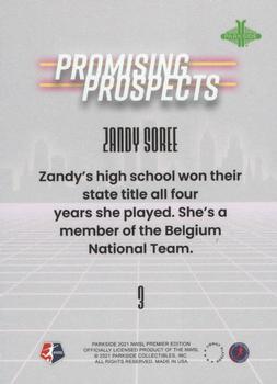 2021 Parkside NWSL Premier Edition - Promising Prospects Blue #3 Zandy Soree Back