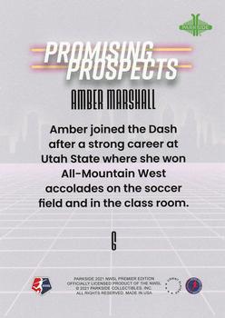 2021 Parkside NWSL Premier Edition - Promising Prospects Blue #6 Amber Marshall Back