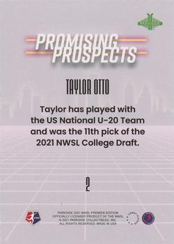 2021 Parkside NWSL Premier Edition - Promising Prospects Red #2 Taylor Otto Back