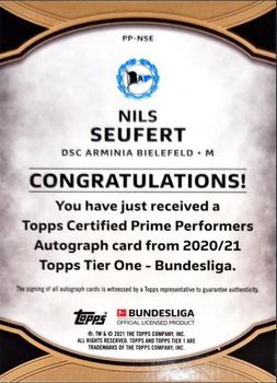 2020-21 Topps Tier One Bundesliga  - Prime Performers Autographs #PP-NSE Nils Seufert Back