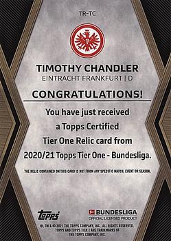 2020-21 Topps Tier One Bundesliga  - Tier One Relics #TR-TC Timothy Chandler Back