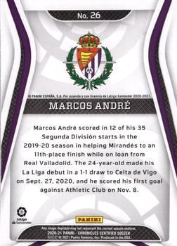 2020-21 Panini Chronicles - Certified La Liga Green Circles #26 Marcos Andre Back