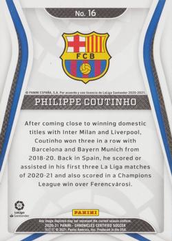 2020-21 Panini Chronicles - Certified La Liga Purple Astro #16 Philippe Coutinho Back