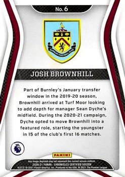 2020-21 Panini Chronicles - Certified Premier League #6 Josh Brownhill Back