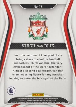 2020-21 Panini Chronicles - Certified Premier League #17 Virgil van Dijk Back