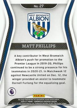 2020-21 Panini Chronicles - Certified Premier League #27 Matt Phillips Back