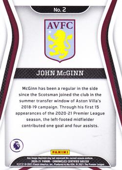 2020-21 Panini Chronicles - Certified Premier League Blue Astro #2 John McGinn Back