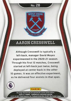 2020-21 Panini Chronicles - Certified Premier League Silver Circles #28 Aaron Cresswell Back