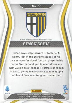 2020-21 Panini Chronicles - Certified Serie A #19 Simon Sohm Back