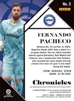 2020-21 Panini Chronicles - Chronicles La Liga #3 Fernando Pacheco Back