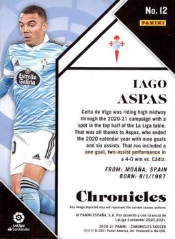 2020-21 Panini Chronicles - Chronicles La Liga #12 Iago Aspas Back