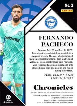 2020-21 Panini Chronicles - Chronicles La Liga Purple Astro #3 Fernando Pacheco Back